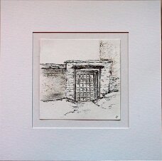 Alte Tür_Tusche Graphit_20x20_40x40_100 null