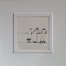 am Kai - Essaouira_Tusche_40 x 40 null